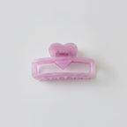 Heart-Shaped Pearl Hair Claw Clip - Purple Large 8.5cm – hair accessories (view 1)