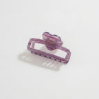Heart-Shaped Pearl Hair Claw Clip - Purple Large 8.5cm