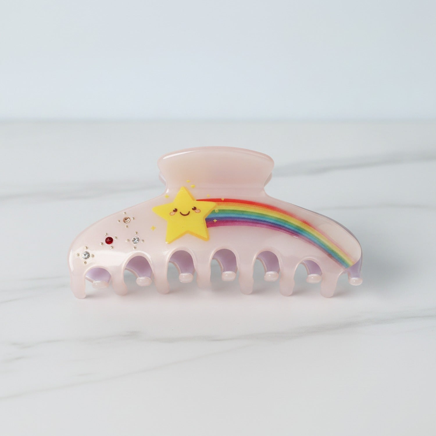 Star Pearl Hair Claw - Pink Star Rainbow Claw Clip #3