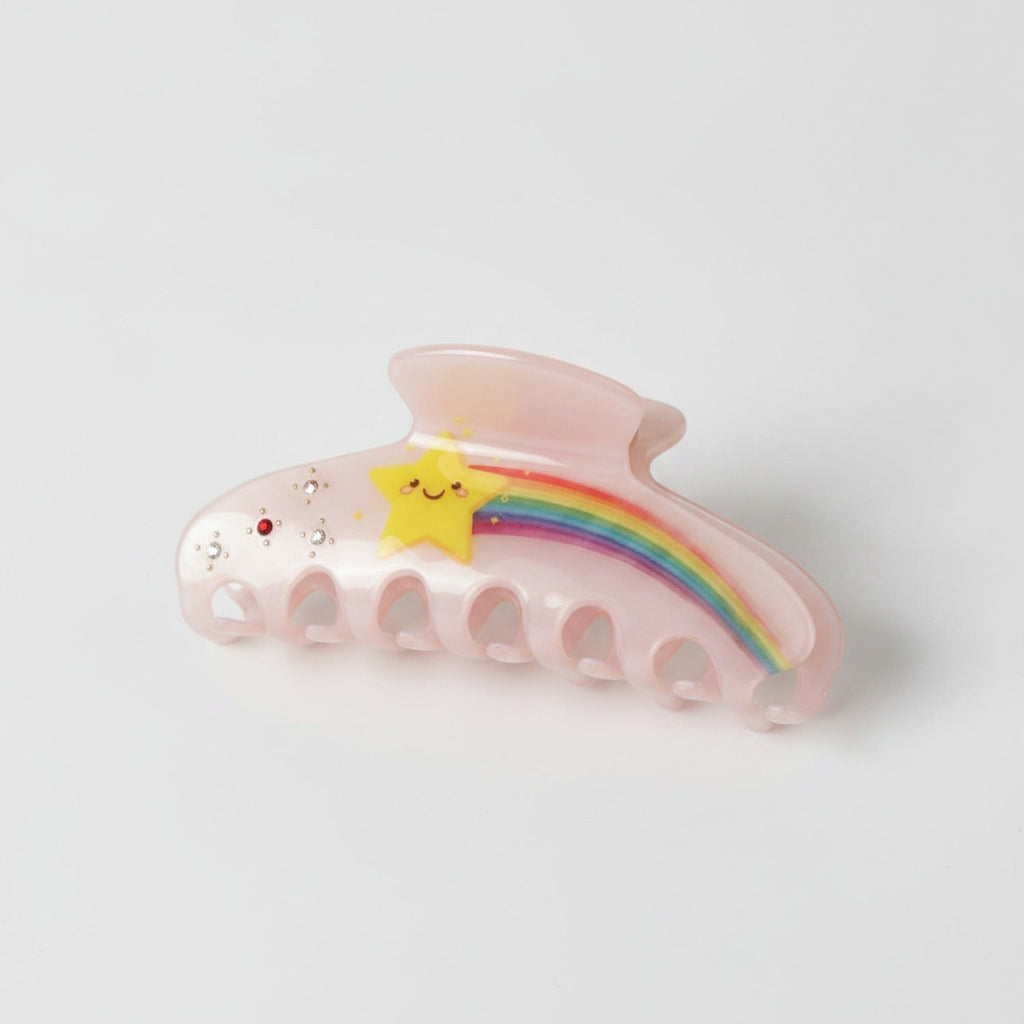 Star Pearl Hair Claw - Pink Star Rainbow Claw Clip #3