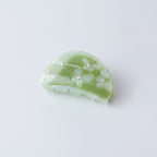 Flower Rhinestone Hair Claw Clip - Light Cyan 8.3cm
