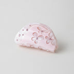 Flower Rhinestone Hair Claw Clip - Light Pink 8.3cm