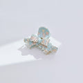 Beaded Hair Claw Clip - Blue Pink 9.6cm