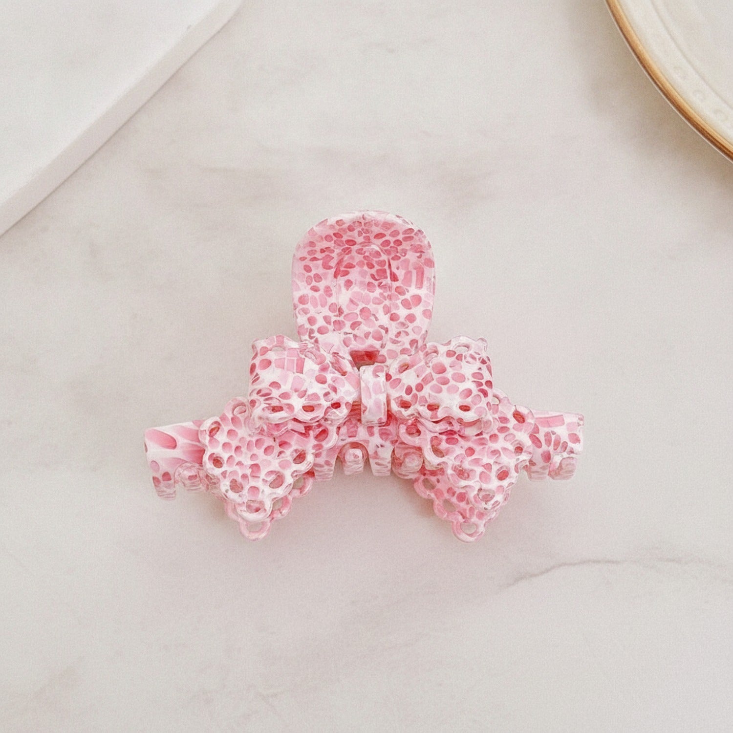 Beaded Hair Claw Clip - Pink 9.6cm