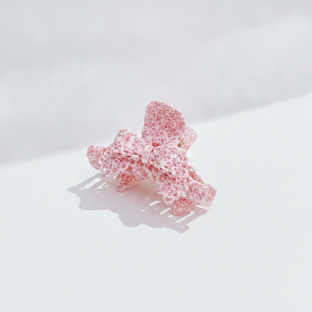 Beaded Hair Claw Clip - Pink 9.6cm