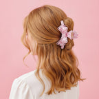 Beaded Hair Claw Clip - Pink 9.6cm