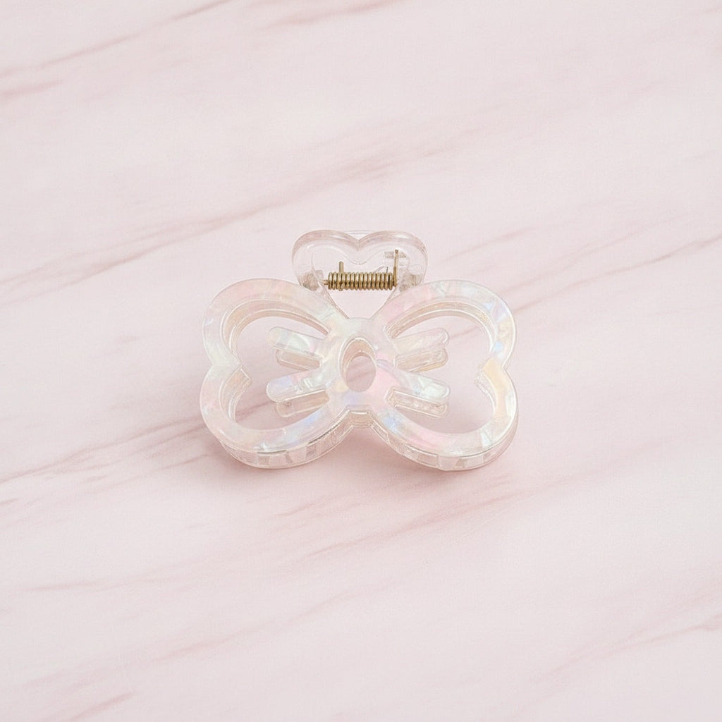 Butterfly Acrylic Hair Claw Clip - Rainbow Blue 8.9cm