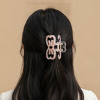 Butterfly Acrylic Hair Claw Clip - Rainbow Pink 8.9cm
