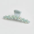 Floral Beaded Hair Claw Clip - Lake Green 12.2cm – hair accessories (view 1)