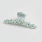 Floral Beaded Hair Claw Clip - Lake Green 12.2cm – hair accessories (view 1)