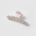 Floral Beaded Hair Claw Clip - Pink 12.2cm