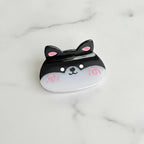 Cat Ear Hair Claw Clip - Black Corgi 7.8cm
