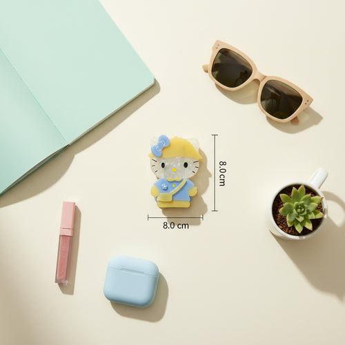 Bunny Acrylic Hair Claw With Bow - Blue Yellow 8cm – hair accessories (view 2)