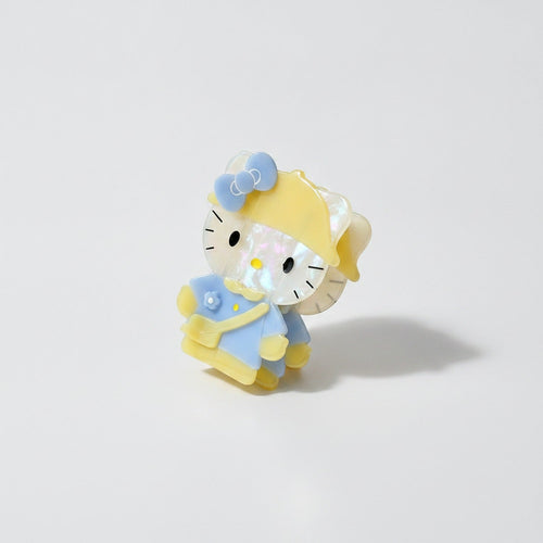 Bunny Acrylic Hair Claw With Bow - Blue Yellow 8cm – hair accessories (view 1)