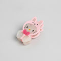 Bunny Acrylic Hair Claw With Bow - Pink 8.3cm