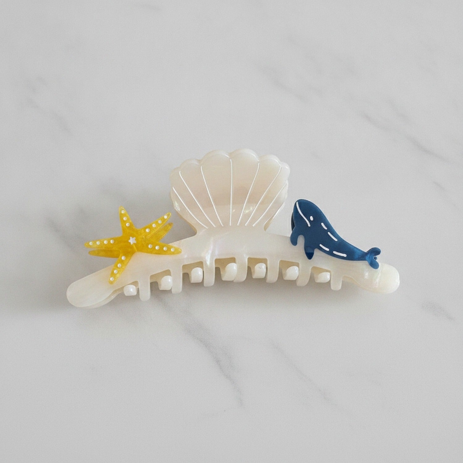 Shell Hair Claw With Starfish Charm - 12cm