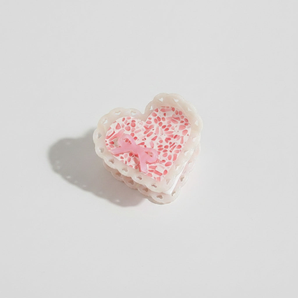 Heart-Shaped Iridescent Beaded Hair Claw – hair accessories (view 1)