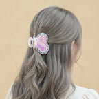 Heart-Shaped Iridescent Beaded Hair Claw – hair accessories (view 3)