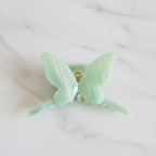 Pearl Butterfly Hair Claw Clip - Stripe Green 14.5cm