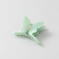 Pearl Butterfly Hair Claw Clip - Stripe Green 14.5cm