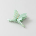 Pearl Butterfly Hair Claw Clip - Stripe Green 14.5cm