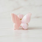 Pearl Butterfly Hair Claw Clip - Stripe Pink 14.5cm