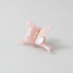 Pearl Butterfly Hair Claw Clip - Stripe Pink 14.5cm