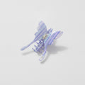 Pearl Butterfly Hair Claw Clip - Striped Purple 14.5cm