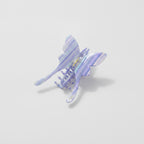 Pearl Butterfly Hair Claw Clip - Striped Purple 14.5cm
