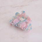 Flower Hair Claw Clip - Blue & Pink 8cm
