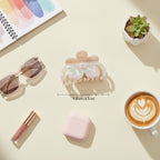 Flower Hair Claw Clip - Pink-Green 8cm – hair accessories (view 2)