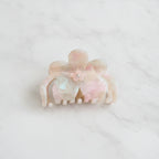 Flower Hair Claw Clip - Pink-Green 8cm