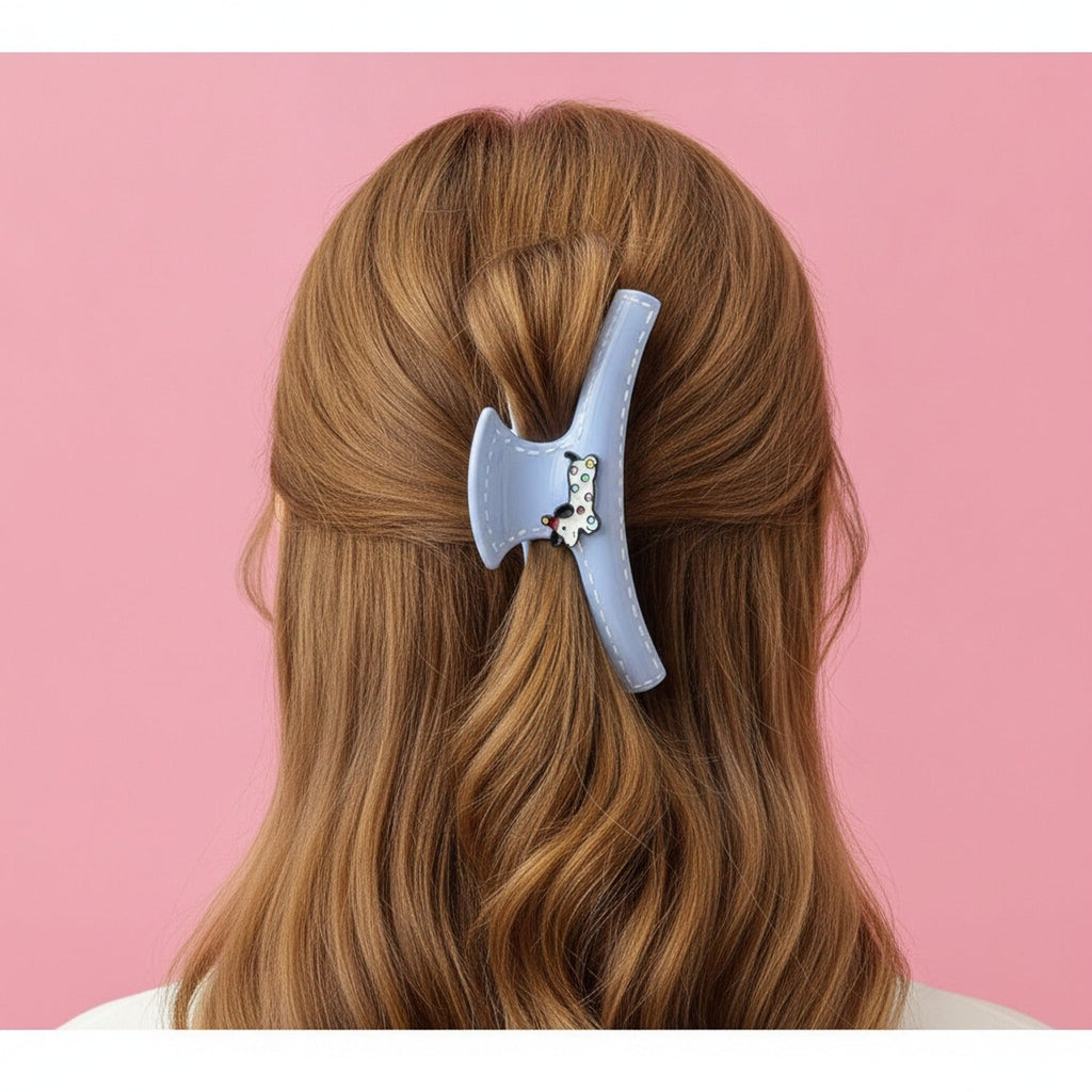 Cow Charm Hair Claw Clip - 11.8cm