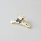 Cow Charm Hair Claw Clip - Cream White 11.8cm