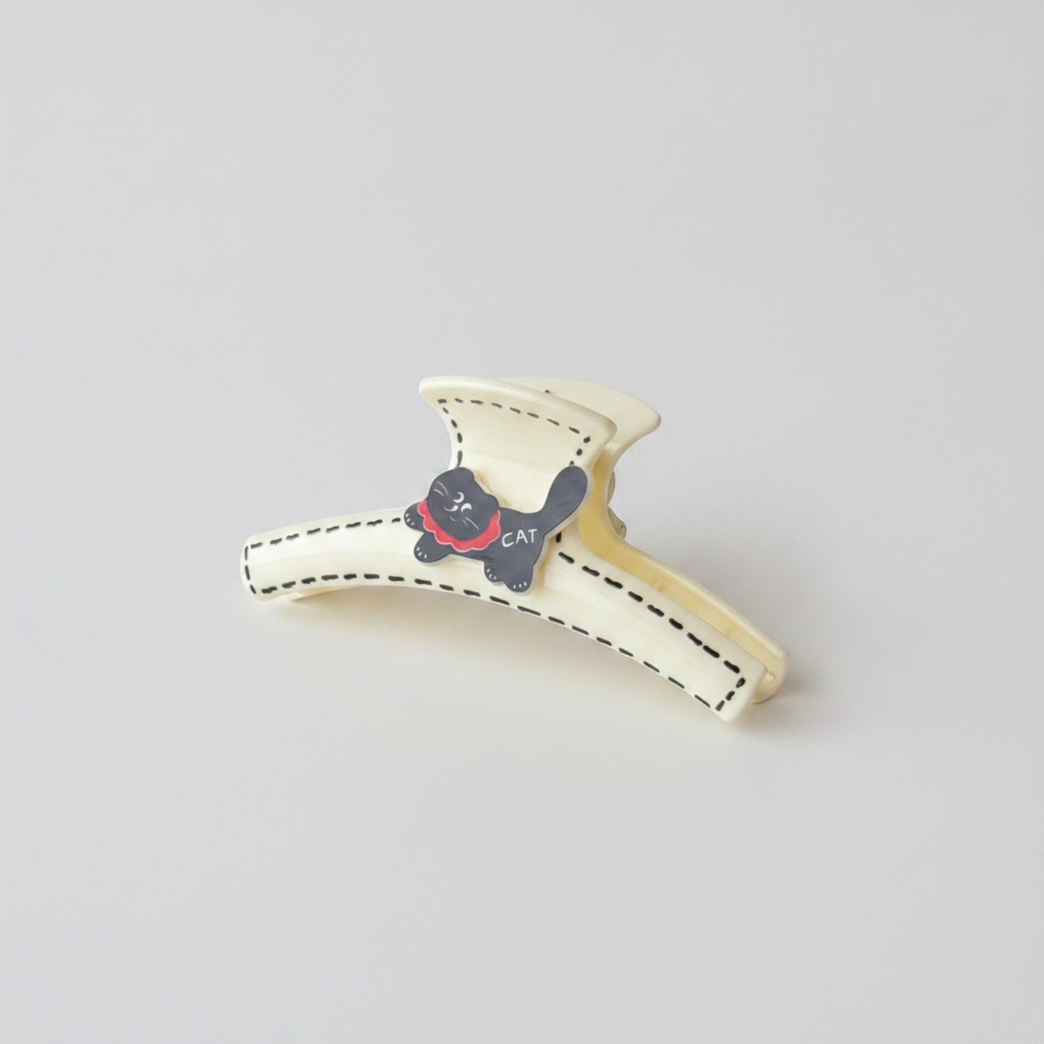 Blue Cow Charm Hair Claw Clip - Cream White 11.8cm