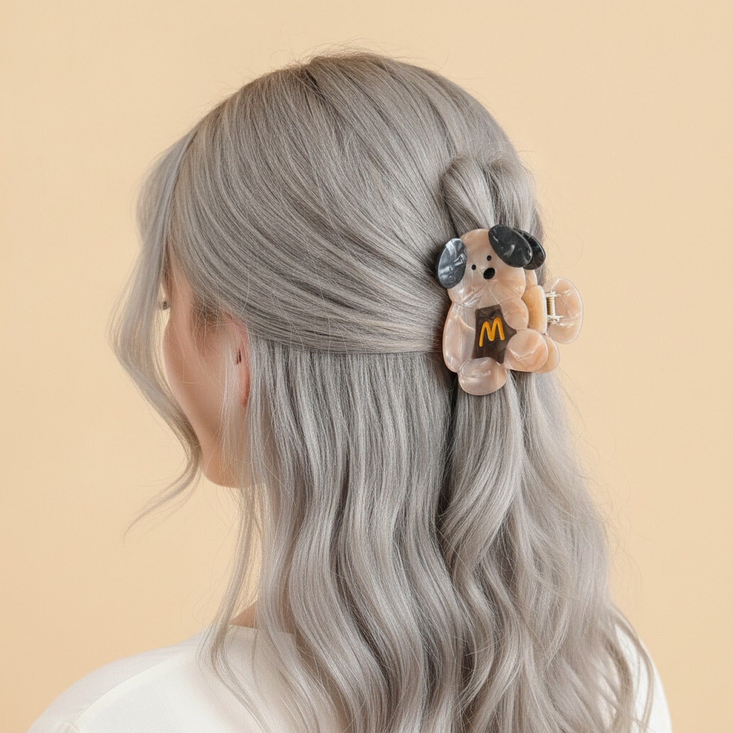 Cartoon Bear Hair Claw Clip With Lightning Bolt