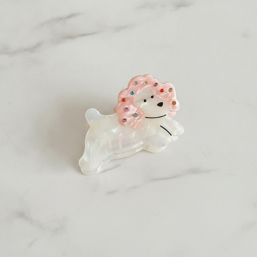 Pink Rhinestone Angel Wing Hair Claw – hair accessories (view 2)