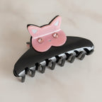 Rhinestone Cat Hair Claw Clip - Pink 8.7cm