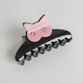 Rhinestone Cat Hair Claw Clip - Pink 8.7cm