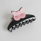 Rhinestone Cat Hair Claw Clip - Pink 8.7cm