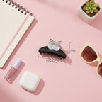 Rhinestone Cat Hair Claw Clip - White 8.7cm – hair accessories (view 3)