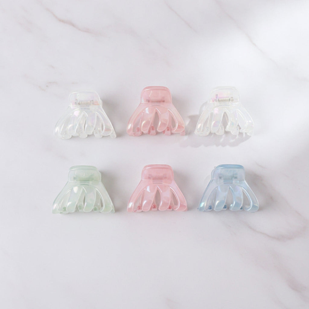 Mini Claw Clip Set – 6 Pack - Clear & Peach