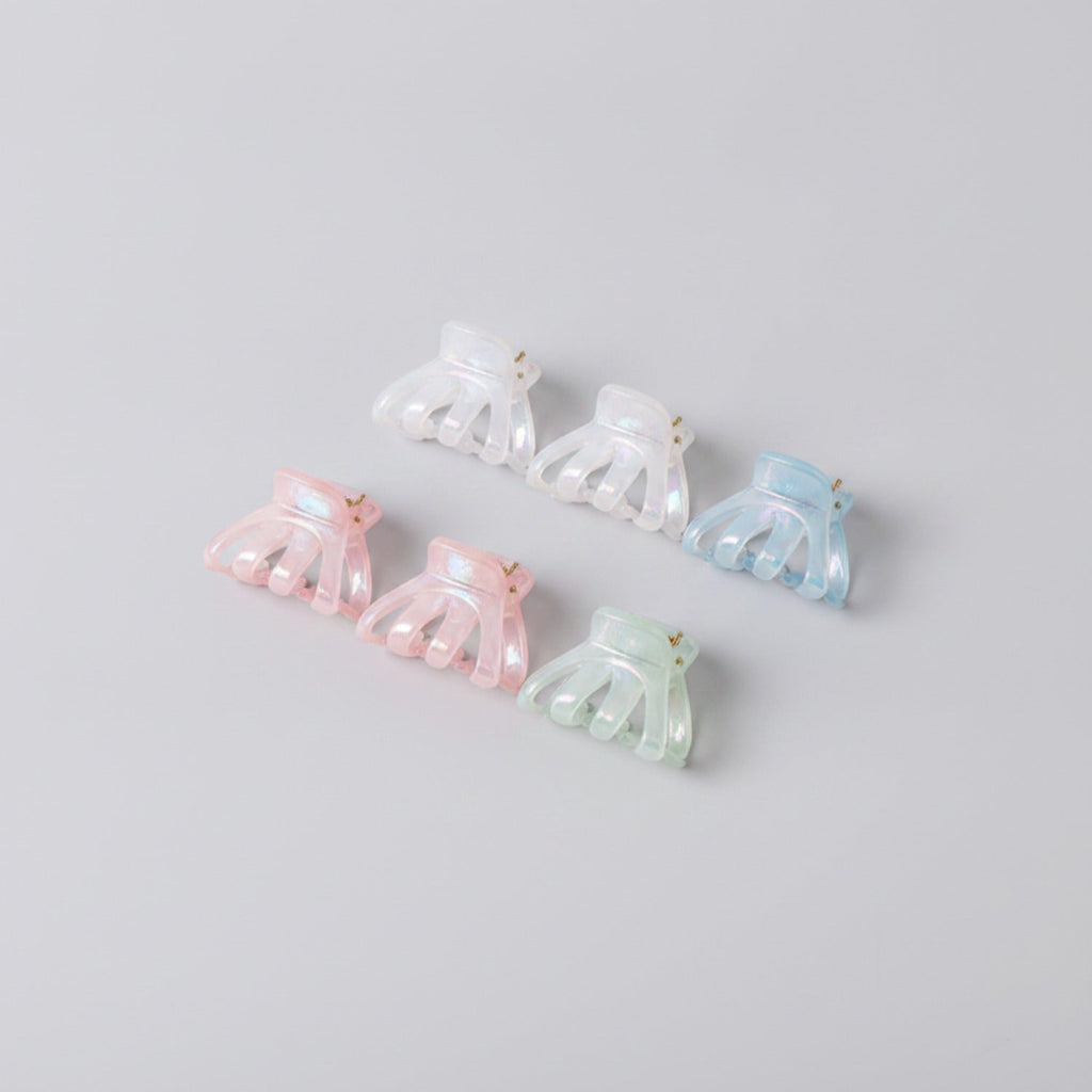 Mini Claw Clip Set – 6 Pack - Clear & Peach