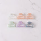 Mini Claw Clip Set – 6 Pack - Pink & Taupe