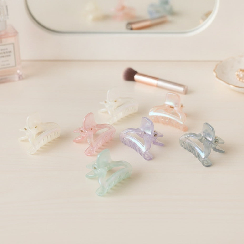 Mini Claw Clip Set – 6 Pack - Mint & Blue – hair accessories