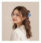 Blue Wavy Hair Clips Hand Made Set – hair accessories (view 3)