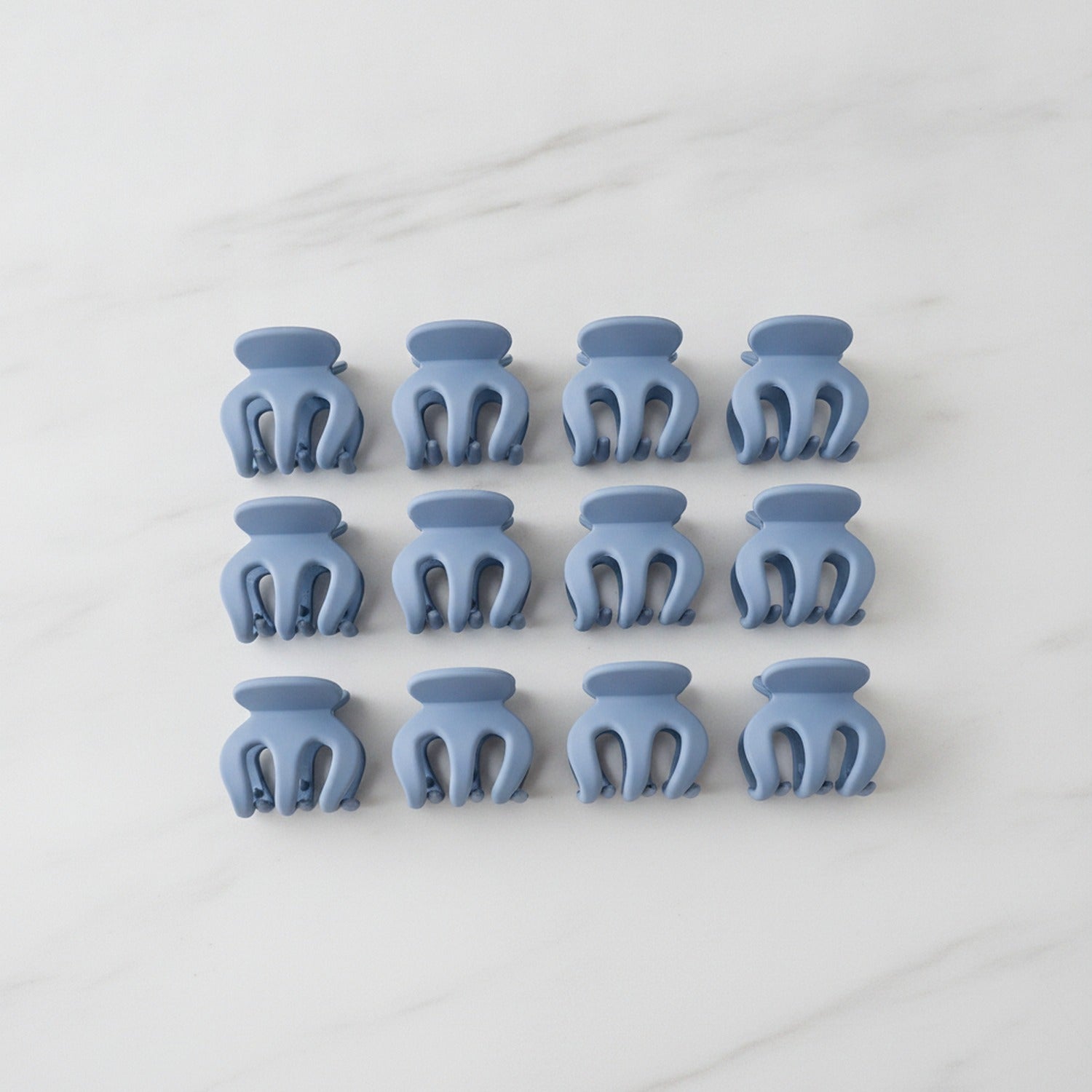 Blue Wavy Hair Clips Hand Made Set