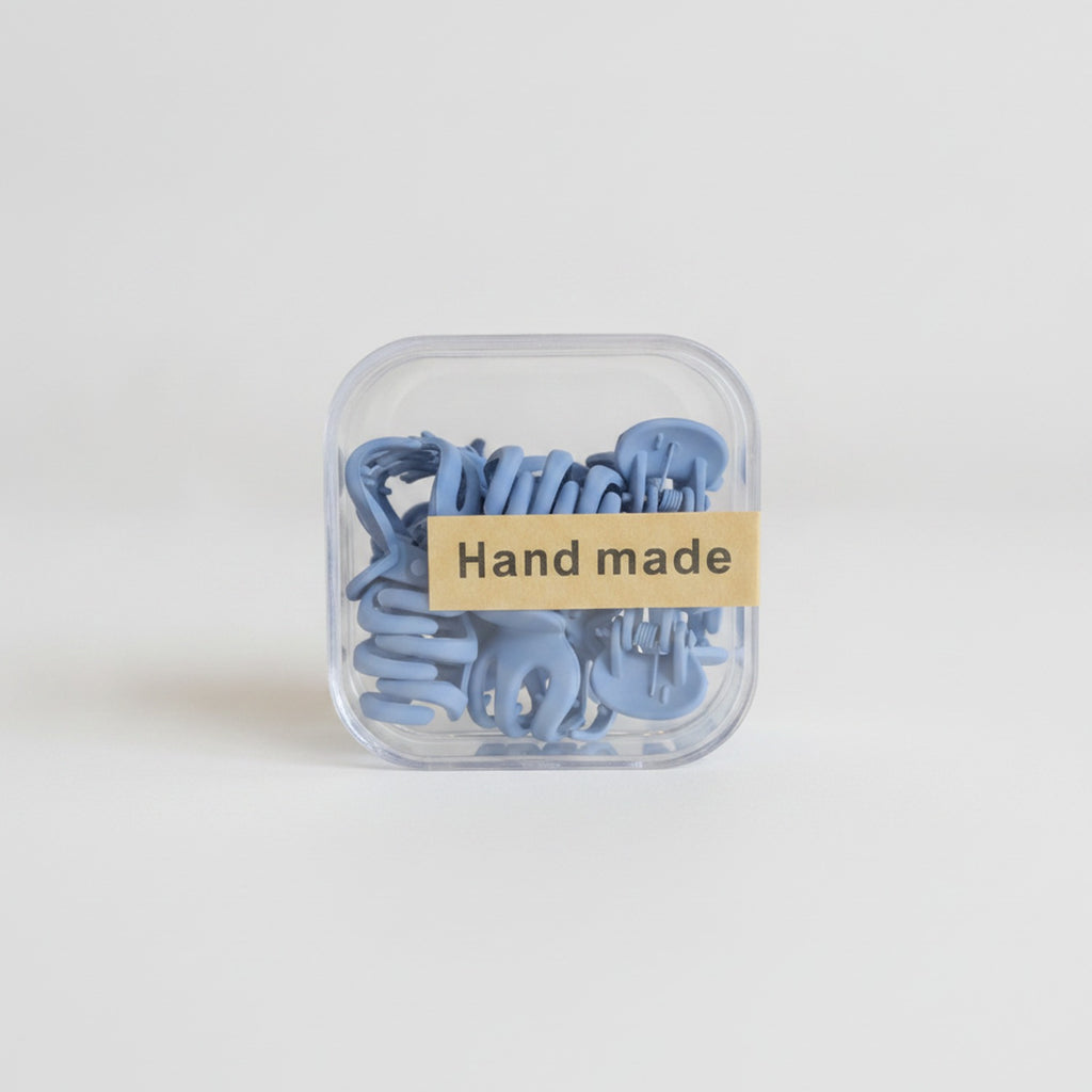 Blue Wavy Hair Clips Hand Made Set – hair accessories (view 1)