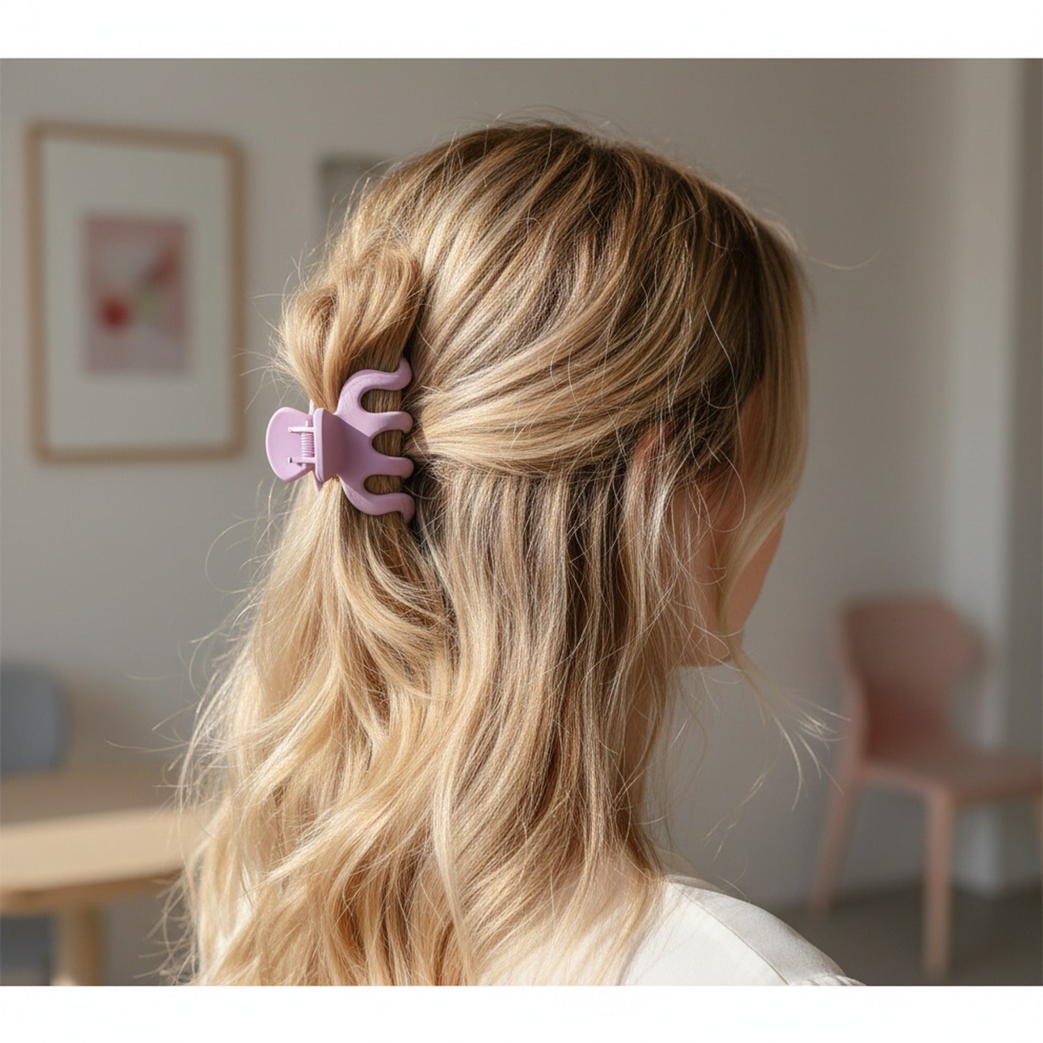 Purple Wavy Hair Clips Set Hand Made