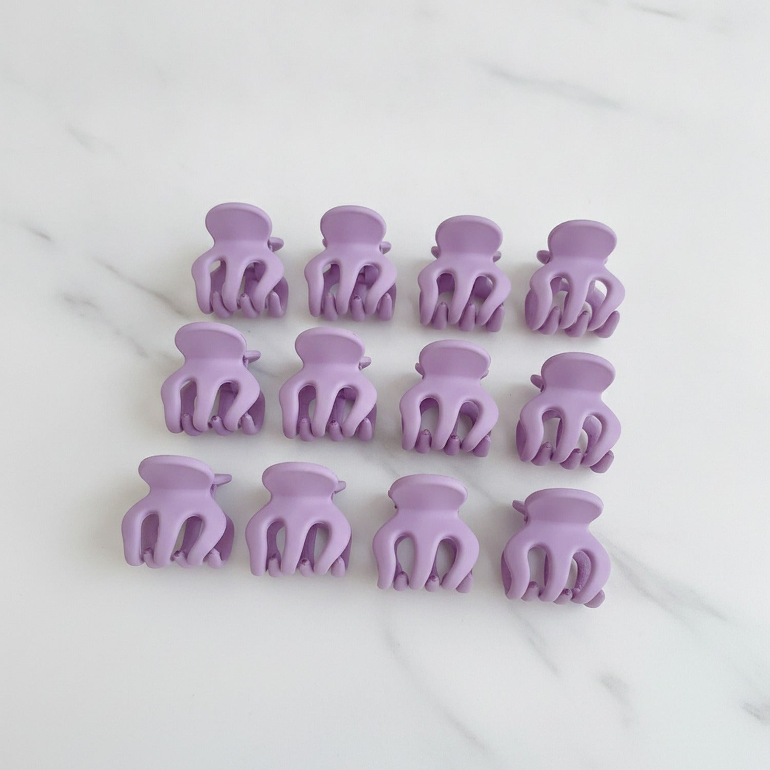 Purple Wavy Hair Clips Set Hand Made
